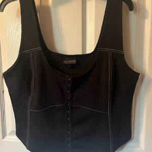 Shyanne Black Sleeveless Bustier Crop Top